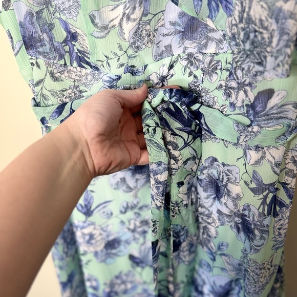 Tommy Hilfiger Women’s Blue & Green Belted Floral Dress Plus Size 20W - Picture 8 of 8